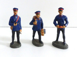 Spielzeug Elastolin 3 Figuren Eisenbahner Aus Den 1930er Jahren Ca. 6cm Hoch I-II Jouet - Speelgoed & Spelen