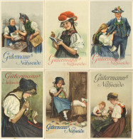 Werbung Gütermanns Nähseide Sign. Liebich, C. Lot Mit 6 Künstlerkarten I-II Publicite - Advertising