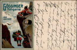 Werbung Gögginger Nähgarne Bergsteigen Abseilen Am Berg I-II (VS/RS Fleckig) Publicite - Werbepostkarten