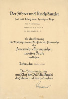 Feuerwehr Verleihungsurkunde Des Feuerwehr-Ehrenzeichnens Zweiter Stufe An Anton Guggemos Am 30. September 1940 II (unte - Pompieri