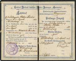 Beruf Lehrbrief Von 1906 Vom Zentral-Verband Deutscher Bäcker-Innungen Germania II - Köhler, Mela
