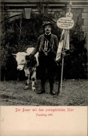 Landwirtschaft Bauer Mit Preisgekrönten Stier Fasching 1914 I- Paysans - Other & Unclassified