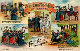 Zukunft Frauenbewegung Landsturm 1910 II (Ecken Bestossen, Fleckig) - Humor