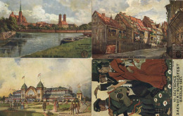 Sängerfest Breslau 1907 Lot Mit 4 Ansichtskarten I-II - Música Y Músicos