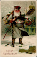 Weihnachtsmann Als Postbote Präge-AK I-II Pere Noel - Sonstige & Ohne Zuordnung