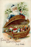 Weihnachtsmann Mit Geschenken Präge-AK I-II Pere Noel - Sonstige & Ohne Zuordnung