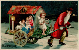Weihnachtsmann Prägekarte Fröhliche Weihnachten 1910 I-II Pere Noel Noel - Other & Unclassified