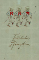 Frosch Fröhliche Pfingsten Prägekarte I-II Grenouille - Otros & Sin Clasificación
