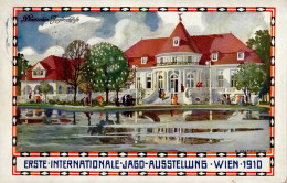 Jagdausstellung Wien Künstlerkarte Sign. Kalmsteiner Jagdschloss 1910 - Fische Und Schaltiere