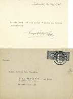 ADEL DETMOLD - Brief 1947 V. LEOPOLD FÜRST Zur LIPPE Mit Dankes-Karte (eingeprägtes Wappen) Und AUTOGRAMM I-II - Geschiedenis