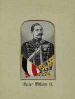 Adel Seiden-Portrait Kaiser Wilhelm II. Von Preussen Im Passepartout-Rahmen 13,5 X 18cm - Geschichte