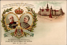 Adel König Albert Von Sachsen  Und Königin Carola Von Sachsen Jubiläumskarte Zum 70. Geburtstag 1898 I- - Historia