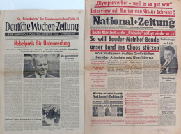 Politik Lot 41 Verschiedene Zeitungen (Nationalzeitung, Deutscher Kurier) Von 1971-1972 I-II (normale Gebrauchsspuren) - Unclassified