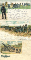 Militär 1899/1916, -ARTILLERIE- 14 Meist Farblitho, Hauptsächlich Vor 1914, Teil Etwas Unterschiedlich - Altri & Non Classificati