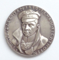 Buch WK I Medaille (Feinsilber, 19,8g.) Manfred Von Richthofen 30er Jahre 35mm Durchm. - War 1914-18