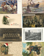 WK I Album Mit Ca. 100 Ansichtskarten Propaganda, Soldaten, Patriotika Usw. I-II - Guerra 1914-18