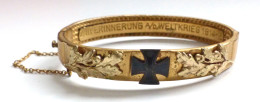 WK I Trench-Art Hochwertiger Armreif Aus Granatführungsband Eisernes Kreuz Innengravur Zur Erinnerung An Den Weltkrieg 1 - Guerre 1914-18