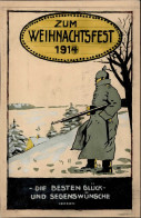 Handgemalt Weihnachten WK I 1914 I-II Noel Peint à La Main - Guerra 1914-18