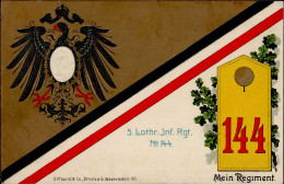 Regiment 5. Loth. Inf. Rgt. No. 144 Prägekarte 1911 I-II - Reggimenti