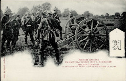 Regiment Deutsche Artillerie Nr. 31 Zwischen Barr Und Schlettstadt Soldaten Pickelhaube I-II (Ecken Abgestossen) - Regimientos