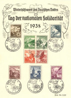 NS-GEDENKBLATT WK II - Großes WHW-Gedenkblatt TAG Der NATIONALEN SOLIDARITÄT 1938 S-o BERLIN Und Kpl. Satz WHW-So-Marken - Weltkrieg 1939-45