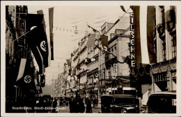 SAARABSTIMMUNG 1935 WK II - SAARBRÜCKEN - Adolf-Hitler-Strasse Flaggenschmuck S-o I - Weltkrieg 1939-45