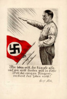 FLAGGEN/STANDARTEN WK II - Seltene Original-Radierung Nr. 767 HITLER Wer Leben Will.. 1933 I - War 1939-45