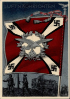 WK II Fahnen Und Standarten Karte Luftnachrichten Wehrmacht Sign. Gottfried Klein I-II (RS Fleckig, Ecke Abgestossen) - Guerre 1939-45