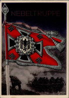 WK II Fahnen Und Standarten Karte Nebeltruppe Sign. Gottfried Klein Wehrmacht I-II (VS/RS Fleckig) - Weltkrieg 1939-45