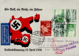 Ostmark (Österreich) Volksabstimmung 10. April 1938 Luftpost Nach Gran Canaria Mischfrankatur 3.Reich WHW/Österreich, Ze - Oorlog 1939-45