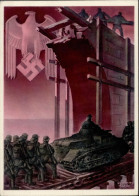 Propaganda WK II - Die DEUTSCHE WEHRMACHT Kl. 10 PANZER Künstlerkarte Sign. Gottfried Klein S-o I - Oorlog 1939-45