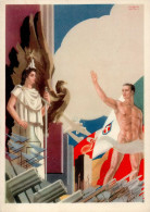 Propaganda WK II - ITALIEN 1940 Künstlerkarte Sign. Giuseppe Bartoli I - War 1939-45