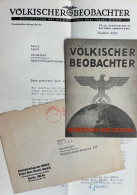 Propaganda WK II VÖLKISCHER BEOBACHTER Prop-Ak D. NSDAP-Zentral-Verlags,Berlin - Dazu Entspr.Prop-Schreiben/Brief Des Ve - Guerra 1939-45