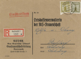 WK II NSDAP Dienstpost Partei-Dienstmarken MiF Brief Der NSDAP Gau Bayerische Ostmark Gau-Frauenschafts-Leitung Bayreuth - War 1939-45