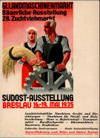 Propaganda WK II Breslau Südost- Ausstellung 1935 61.Landmaschinenmarkt 28.Zuchtviehmarkt I- Expo - Weltkrieg 1939-45