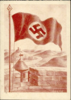 Propaganda WK II Die Fahne Künstlerkarte Sign. Lucas Aus Dem Führerkalender 1934 I-II (Klebespuren) - Guerra 1939-45