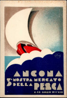 Propaganda WK II Italien Ancona 3. Mostra Mercato Della Pesca 1935 Sign. Schiroli I-II (fleckig) - Guerre 1939-45