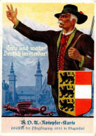 Propaganda WK II Klagenfurt Wappen B.D.U. Notopferkarte Pfingsttagung 1933 I-II (Ränder Gestoßen) - Weltkrieg 1939-45