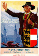 Propaganda WK II Klagenfurt Wappen B.D.U. Notopferkarte Pfingsttagung 1933 Zudruck Nach Passau Verlegt" I-II" - Guerra 1939-45
