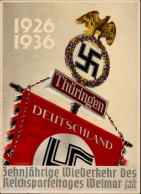 Propaganda WK II Weimar Zehnjährige Wiederkehr Des Reichsparteitages 3.-5. Juli !936 Mit Sonderstempel I- - Guerra 1939-45