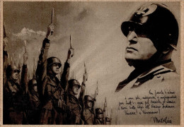 Propaganda WK II Italien Mussolini Künstlerkarte I-II - War 1939-45