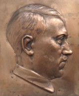 Hitler Bronze Bild 16,5 X 19,5 Cm Ca. 1Kg I-II - Personajes