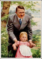 Hitler Mit Kind Sign. Kunz Meyer-Waldeck I-II (Eckbug) - Personen