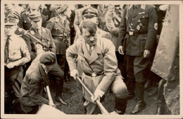 HITLER WK II - REICHSAUTOBAHN Seltene Foto-Ak 1.SPATENSTICH Der RAB Durch Den Führer 23.9.1933 I - Personen