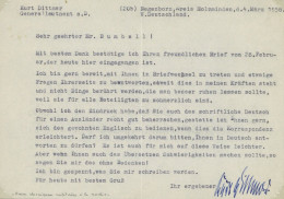 WK II Dittmar, Kurt Generalleutnant A.D. Brief Original Unterschrift I-II - Personajes