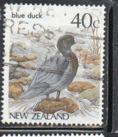 NEW ZEALAND NUOVA ZELANDA 1985 1989 1987 NATIVE BIRDS BLUE DUCK 40c USED USATO OBLITERE' - Used Stamps