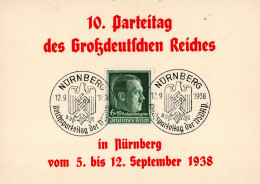 REICHSPARTEITAG NÜRNBERG 1938 WK II - Gedenkblatt Mit S-o I - Weltkrieg 1939-45