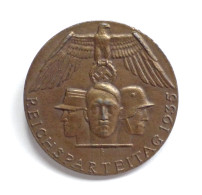 Reichsparteitag WK II Nürnberg (8500) 1935 Anstecker (Bronze) 38mm Durchm. - Weltkrieg 1939-45