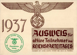 Reichsparteitag WK II Nürnberg (8500) Ausweis Für Aktive Teilnehmer 1937 I-II - Weltkrieg 1939-45