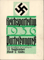 Reichsparteitag WK II Nürnberg (8500) Eintrittskarte Parteikongreß  11.Sep. 1936 I-II - Guerra 1939-45